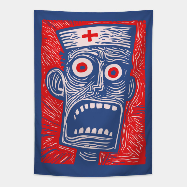 Zombie Doctor | Undead Healthcare Worker Tapestry by TuncGK