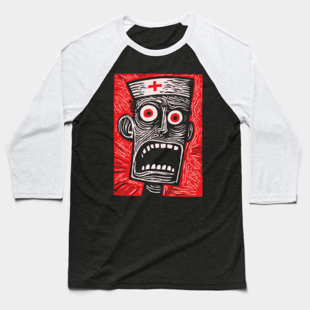 Zombie Doctor | Undead Healthcare Worker Baseball T-Shirt by TuncGK