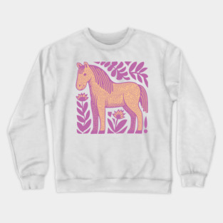 Boho Horse | Whimsical Floral Equestrian Crewneck Sweatshirt