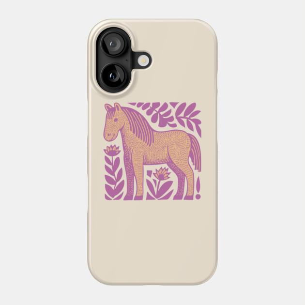 Boho Horse | Whimsical Floral Equestrian Phone Case by TuncGK