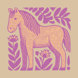 Boho Horse | Whimsical Floral Equestrian T-Shirt