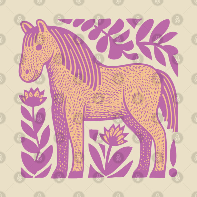 Boho Horse | Whimsical Floral Equestrian by TuncGK