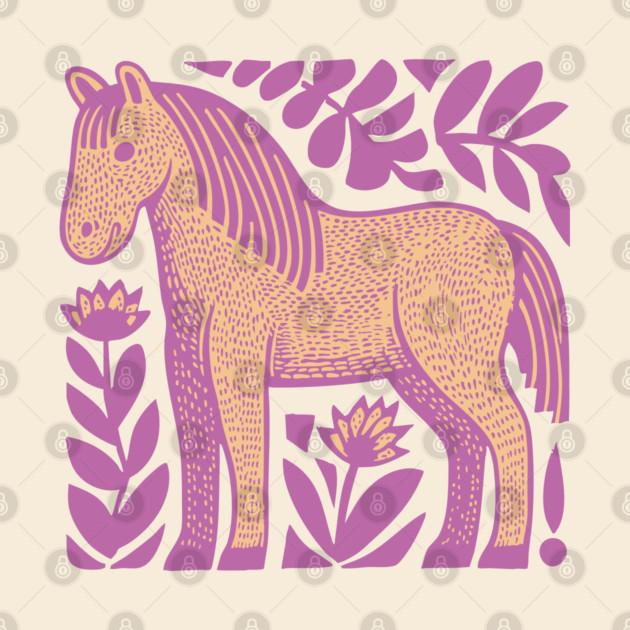 Boho Horse | Whimsical Floral Equestrian by TuncGK