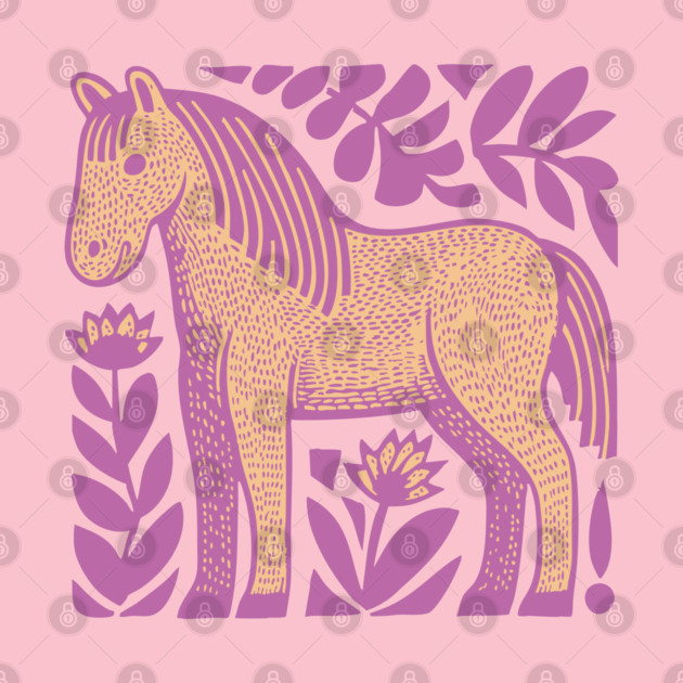 Boho Horse | Whimsical Floral Equestrian by TuncGK