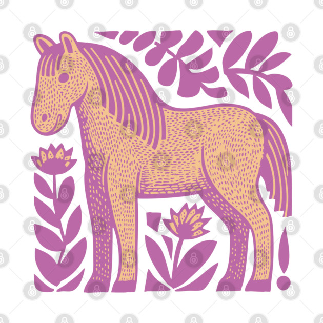 Boho Horse | Whimsical Floral Equestrian by TuncGK