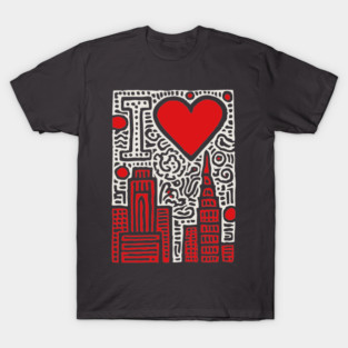 I Love NY | Pop Art Inspired NYC Doodle T-Shirt