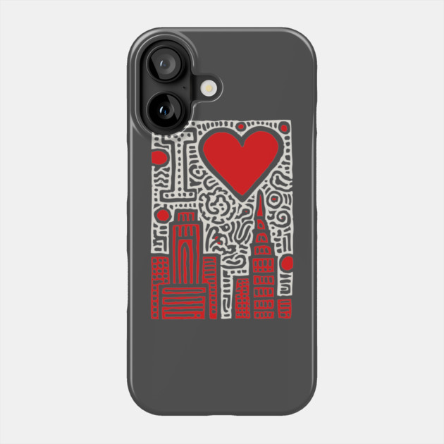 I Love NY | Pop Art Inspired NYC Doodle Phone Case by TuncGK