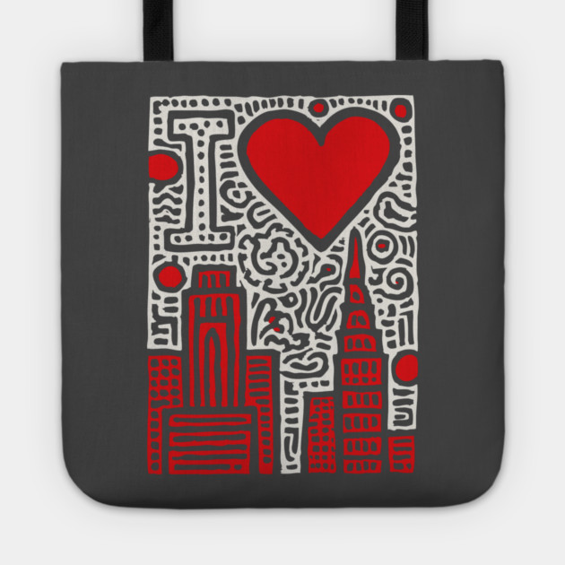I Love NY | Pop Art Inspired NYC Doodle Tote by TuncGK