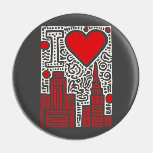I Love NY | Pop Art Inspired NYC Doodle Pin