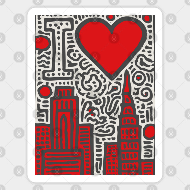 I Love NY | Pop Art Inspired NYC Doodle Sticker by TuncGK