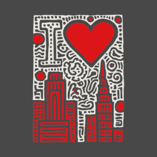 I Love NY | Pop Art Inspired NYC Doodle T-Shirt