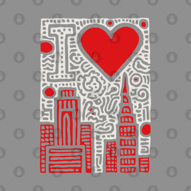 I Love NY | Pop Art Inspired NYC Doodle by TuncGK