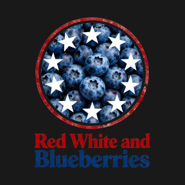 Red White and Blueberries Patriotic USA Flag by ArtistTee ⭐⭐⭐⭐⭐