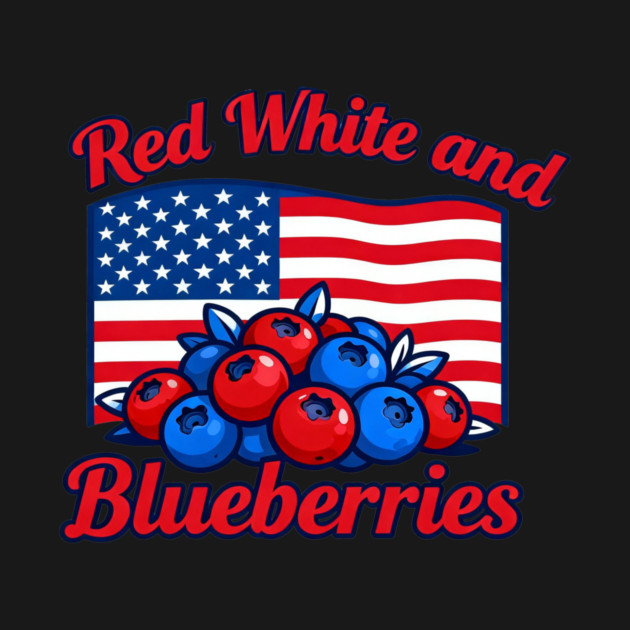Red White and Blueberries - Patriotic USA Flag Design by ArtistTee ⭐⭐⭐⭐⭐