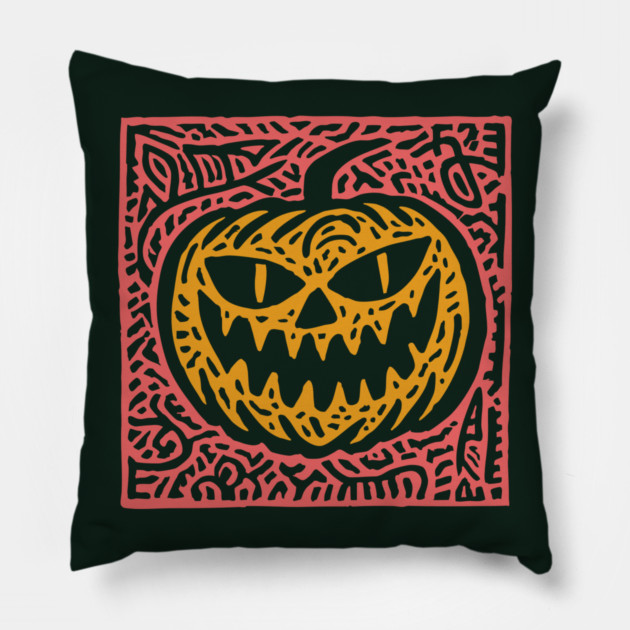 Psychedelic Jack O' Lantern | Samhain Spirit Pillow by TuncGK
