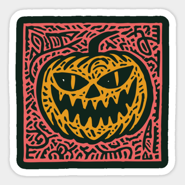 Psychedelic Jack O' Lantern | Samhain Spirit Magnet by TuncGK