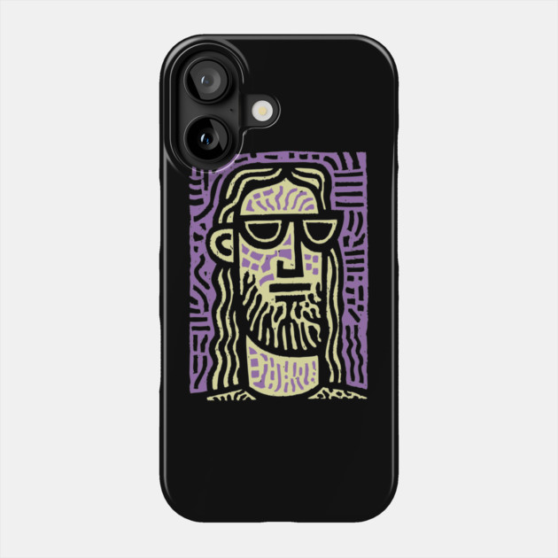 Hipster Jesus | Pop Culture Humor Graphic Phone Case by TuncGK