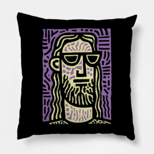 Hipster Jesus | Pop Culture Humor Graphic Pillow