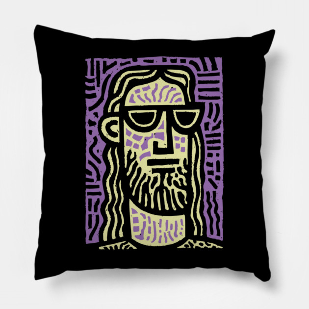 Hipster Jesus | Pop Culture Humor Graphic Pillow by TuncGK