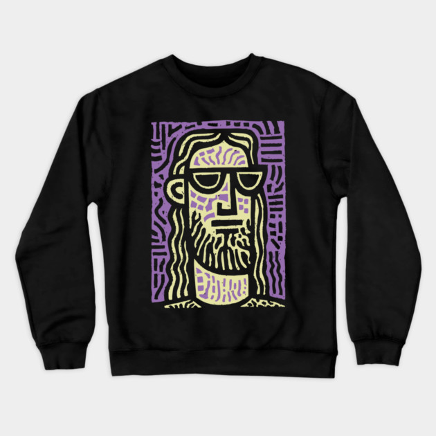 Hipster Jesus | Pop Culture Humor Graphic Crewneck Sweatshirt by TuncGK