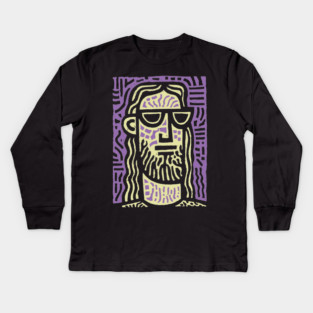 Hipster Jesus | Pop Culture Humor Graphic Kids Long Sleeve T-Shirt