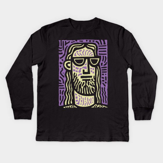 Hipster Jesus | Pop Culture Humor Graphic Kids Long Sleeve T-Shirt by TuncGK