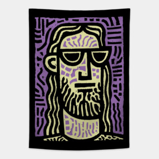 Hipster Jesus | Pop Culture Humor Graphic Tapestry