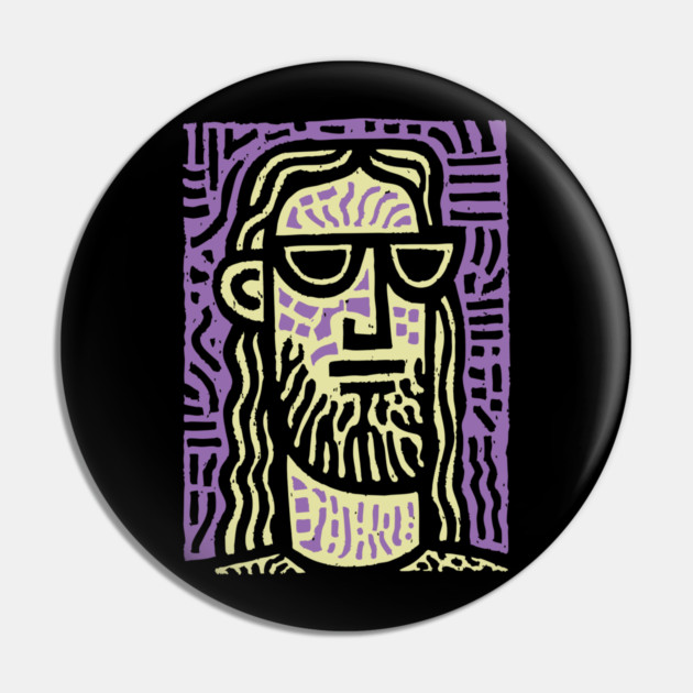 Hipster Jesus | Pop Culture Humor Graphic Pin by TuncGK