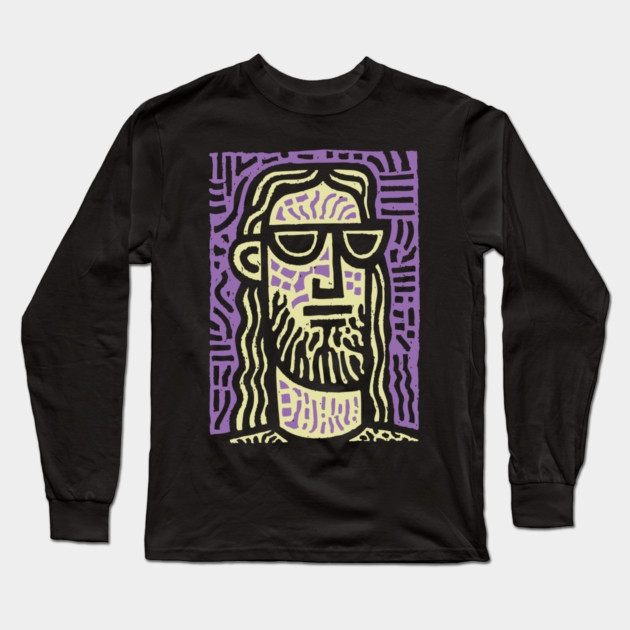 Hipster Jesus | Pop Culture Humor Graphic Long Sleeve T-Shirt by TuncGK