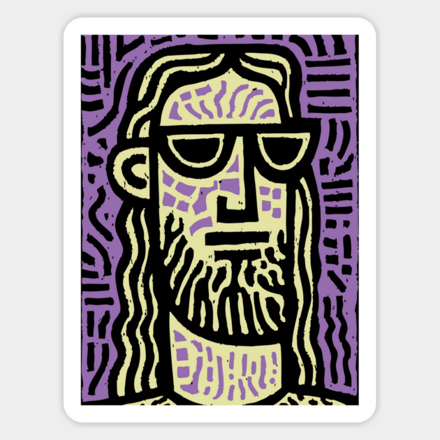Hipster Jesus | Pop Culture Humor Graphic Magnet by TuncGK