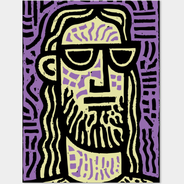 Hipster Jesus | Pop Culture Humor Graphic Wall Art by TuncGK