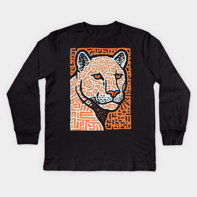 Jaguar Spirit | Mesoamerican God Inspired Kids Long Sleeve T-Shirt by TuncGK