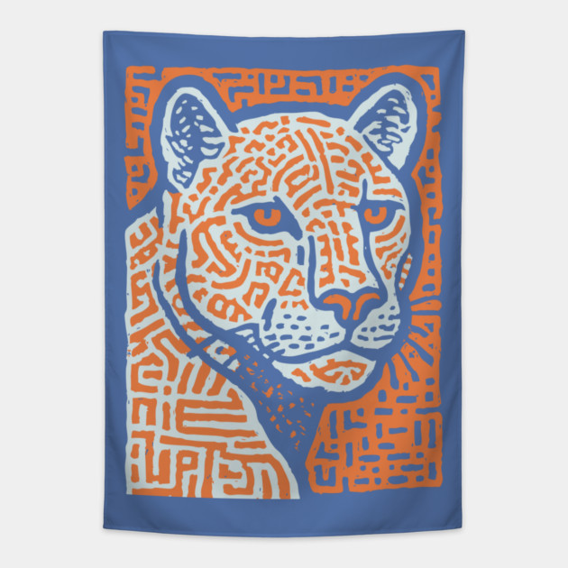 Jaguar Spirit | Mesoamerican God Inspired Tapestry by TuncGK