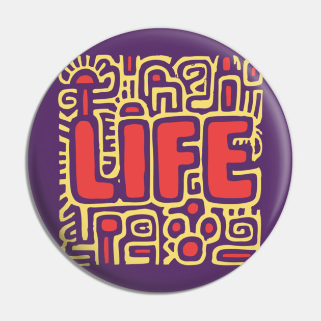 Psychedelic LIFE Typography | Groovy Abstract Graphic Pin by TuncGK