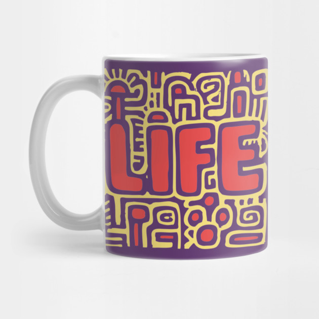 Psychedelic LIFE Typography | Groovy Abstract Graphic by TuncGK