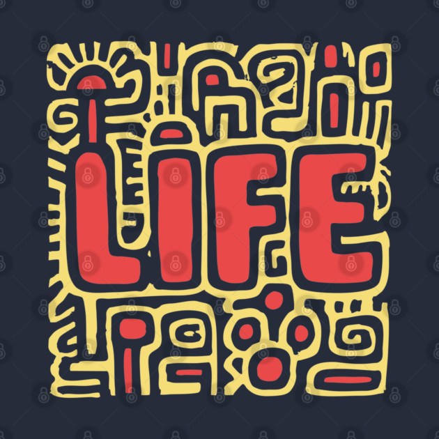 Psychedelic LIFE Typography | Groovy Abstract Graphic by TuncGK
