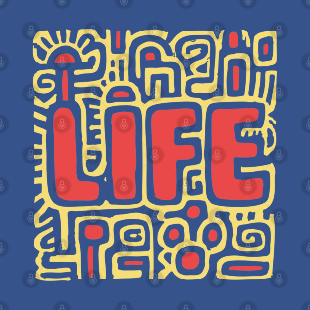 Psychedelic LIFE Typography | Groovy Abstract Graphic by TuncGK