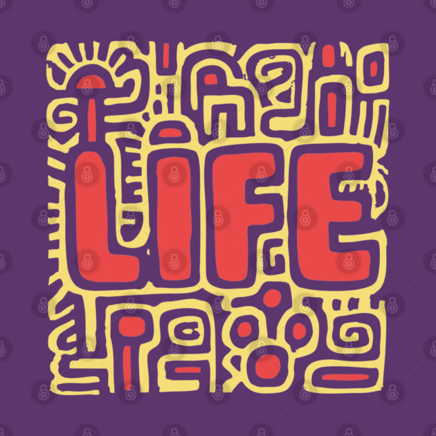 Psychedelic LIFE Typography | Groovy Abstract Graphic by TuncGK