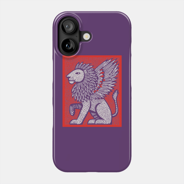 Mythical Winged Lion | Guardian Spirit Graphic Phone Case by TuncGK