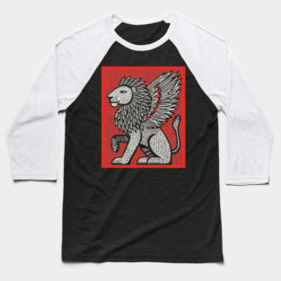 Mythical Winged Lion | Guardian Spirit Graphic Baseball T-Shirt