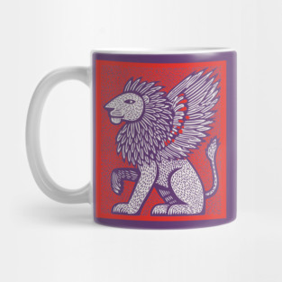 Mythical Winged Lion | Guardian Spirit Graphic Mug