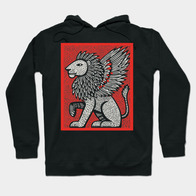 Mythical Winged Lion | Guardian Spirit Graphic Hoodie by TuncGK