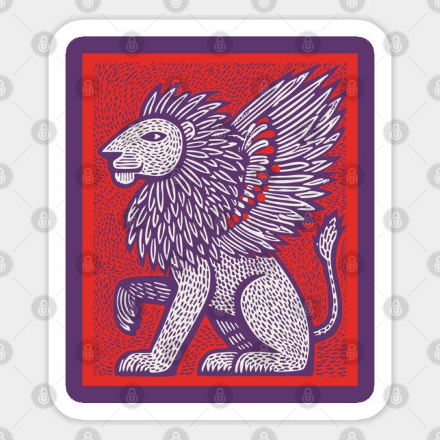 Mythical Winged Lion | Guardian Spirit Graphic Sticker by TuncGK