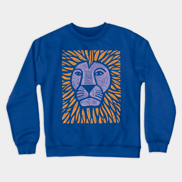 Psychedelic Lion Mane | Abstract Leo Zodiac Crewneck Sweatshirt by TuncGK