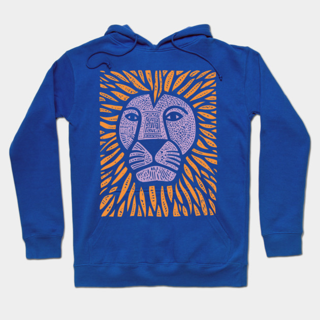 Psychedelic Lion Mane | Abstract Leo Zodiac Hoodie by TuncGK
