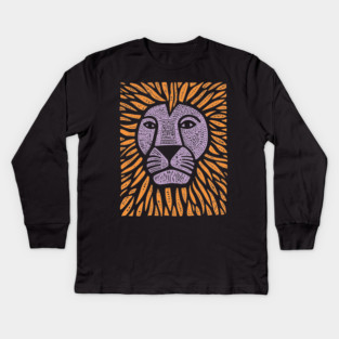 Psychedelic Lion Mane | Abstract Leo Zodiac Kids Long Sleeve T-Shirt