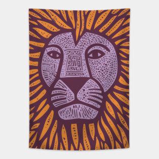 Psychedelic Lion Mane | Abstract Leo Zodiac Tapestry