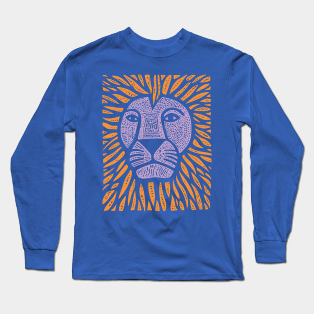 Psychedelic Lion Mane | Abstract Leo Zodiac Long Sleeve T-Shirt by TuncGK