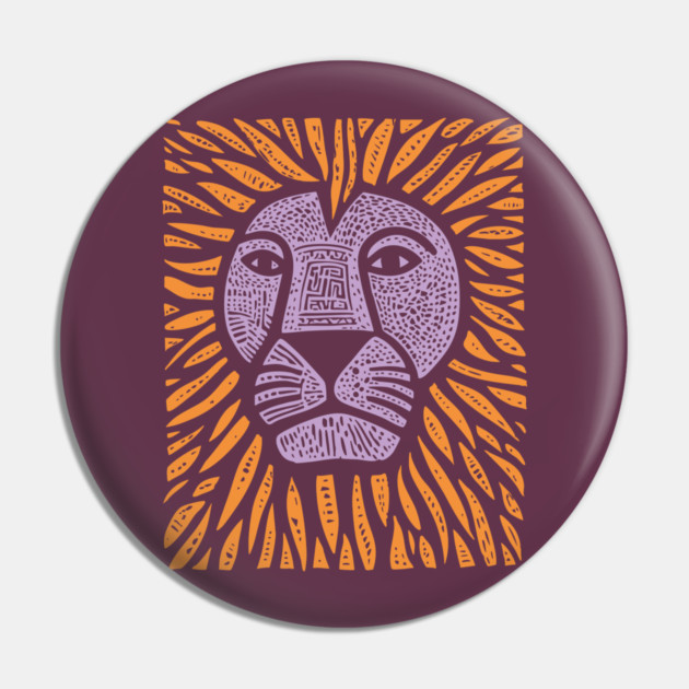 Psychedelic Lion Mane | Abstract Leo Zodiac Pin by TuncGK