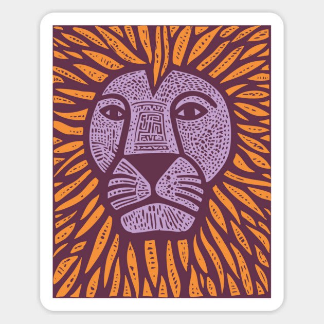 Psychedelic Lion Mane | Abstract Leo Zodiac Magnet by TuncGK